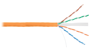 Кабель NETLAN U/UTP 4 пары, Кат.6 (Класс E), внутренний, оранжевый, 305м