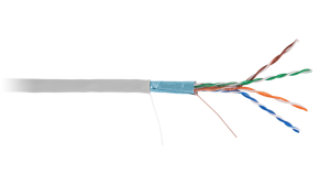 Кабель NETLAN F/UTP 4 пары Кат.5е,внутрений, PVC, одножильный, 1000 Мгц, серый (305м)