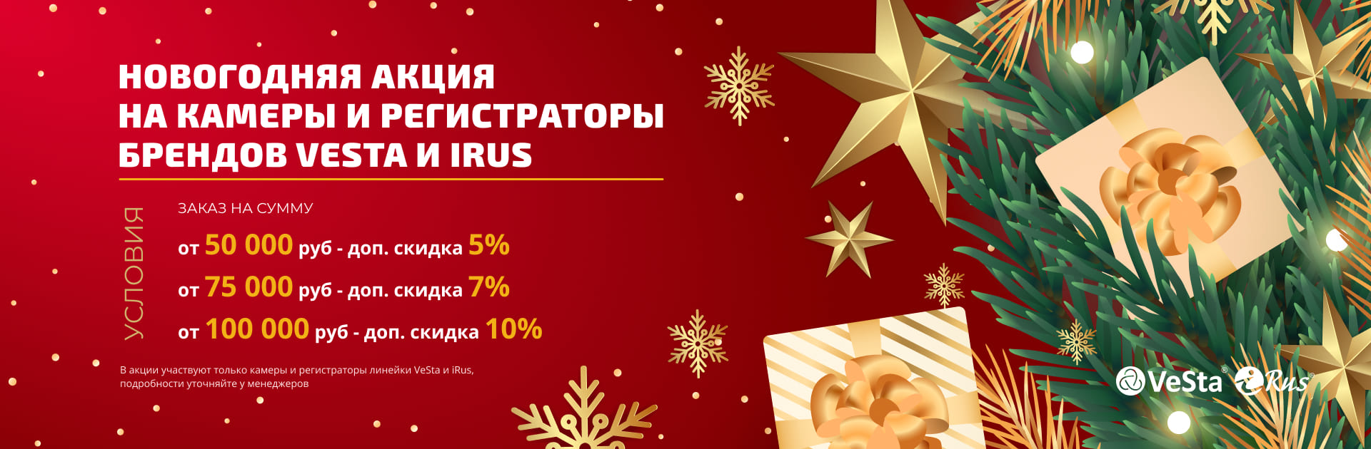 Новогодняя акция на камеры и регистраторы брендов VeSta и iRUS Новогодняя акция на камеры и регистраторы брендов VeSta и iRUS