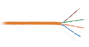 Кабель NETLAN U/UTP 4 пары, Кат.5e (Класс D),100МГц, одножильный, BC (чистая медь), внутренний, LSZH
